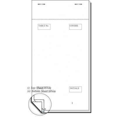 95 x 170mm Plain Duplicate Carbon Fitted Restaurant Pad Boxed 100s - PAD30